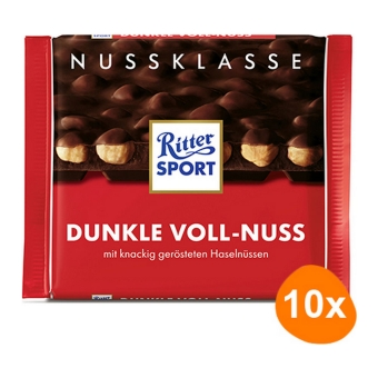 Ritter Sport | Puur Hele Hazelnoot | 10 x 100 gram