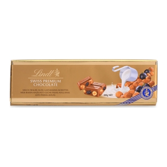 Lindt | Swiss Chocolade Melk Rozijn Hazelnoot | 300 gram