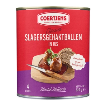 Coertjens | 4 Slagers Gehaktballen In Jus | 820 gram