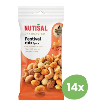 Nutisal | Dry Roasted Festival Mix Zakje | 14 x 60 gram
