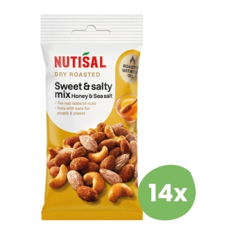 Nutisal | Dry Roasted Sweet & Salty Mix | 14 x 60 gram