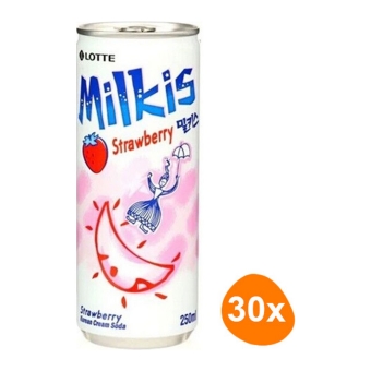 Lotte | Milkis Frisdrank Aardbeien | 30 x 250 ml