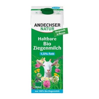 Andechser Natur | Bio H-ziegenmilch 1,5% | 12 x 1 liter