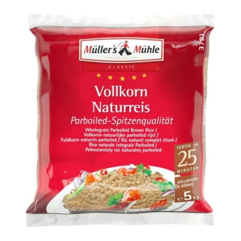 Müller's Mühle | Naturreis Vollkorn Parboiled | 5 kg
