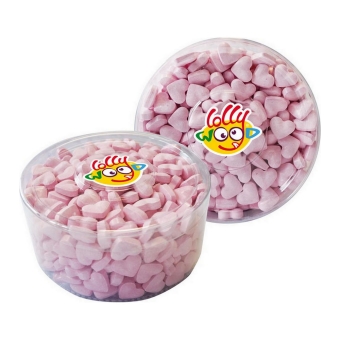 Lollywood | Dextrose Hartjes Roze Aardbei Silo | 850 gram