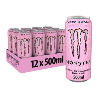Monster | Strawberry Dreams Zero | Blik | 12 x 0,5 liter