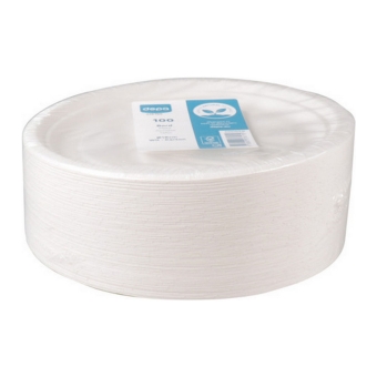 Depa | Bord Rond Wit Karton 18cm | 100 stuks