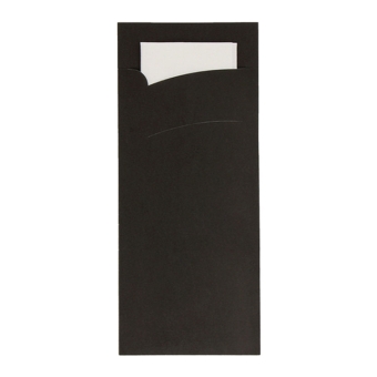 Bestekzakje | Pochette Zwart - Wit Servet | 600 stuks