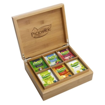 Pickwick | Professional Theekist Bamboe 6-vaks | Per stuk