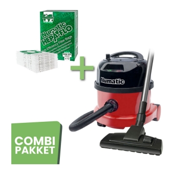 Combideal | Numatic | 1x Stofzuiger PPR240-11 Rood | 10x Stofzuigerzak NVM-1CH Hepa