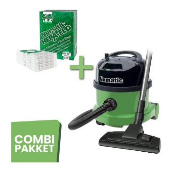 Combideal | Numatic | 1x Stofzuiger PPR240-11 Groen | 10x Stofzuigerzak NVM-1CH Hepa 10 stuks