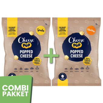Combi pakket | Cheesepop | Gepofte Kaas Gouda en Cheddar | 2 x 500 gram