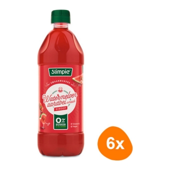 Slimpie | Siroop Watermeloen Aardbei | 6 x 650 ml