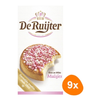 De Ruijter | Muisjes Roze/Wit | 9 x 330 gram