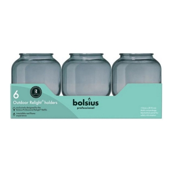 Bolsius | Relight Houder Sphere Grijs | 6 stuks