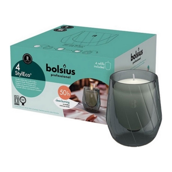 Bolsius | Styleco | Houder Grijs | 4 x 2 stuks