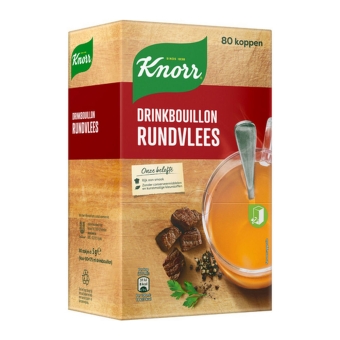 Knorr | Drinkbouillon rundvlees | Doos 80 zakjes