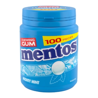 Mentos | Gum Mighty Mint XL Bottle | 6 x 100 stuks