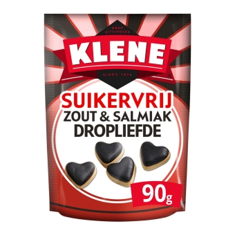 Klene Dropliefde Suikervrij 90 gr 12 zakjes