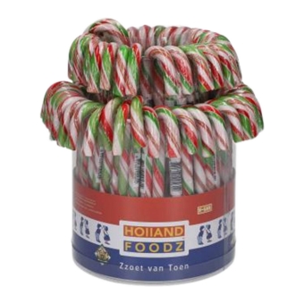 Holland Foodz | Candy Canes Groen Wit Rood | 72 x 28 gram
