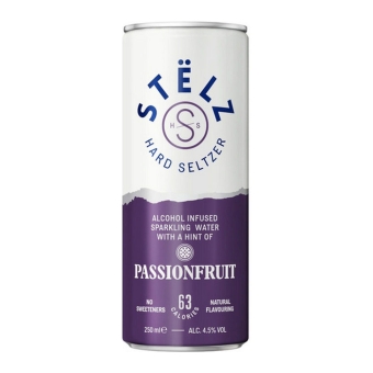 Stelz | Hard Seltzer Passionfruit Blik | 12 x 25 cl