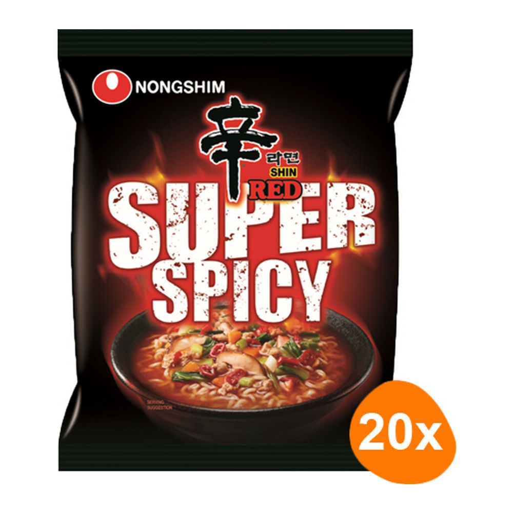 Nongshim | Noedels Shin Red Super Spicy | 20 x 120 gram