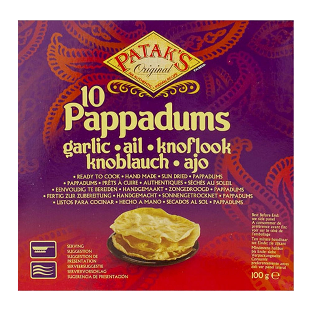 Patak's | Pappadum Knoflook | 100 gram