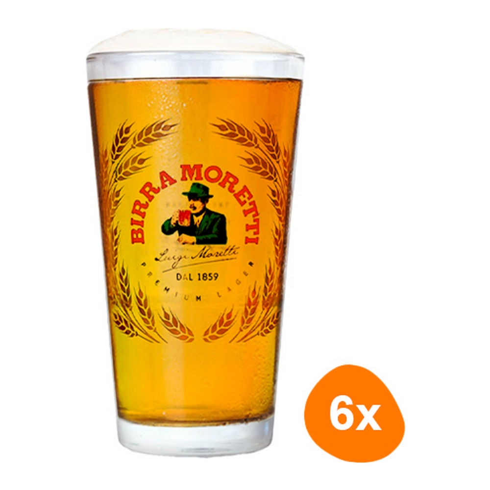 Birra Moretti | Bierglas Vaasje | 6 x 250 ml