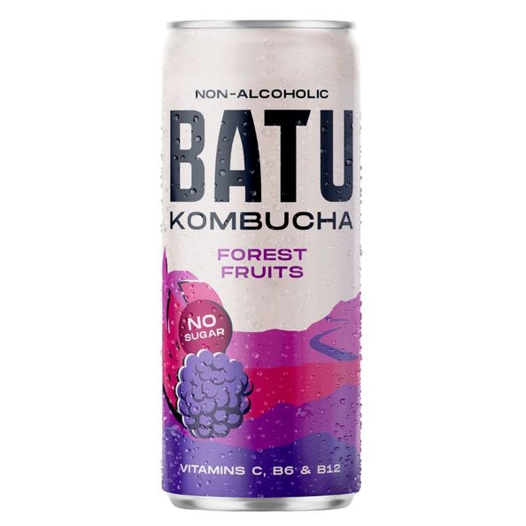 Batu | Kombucha Forest Fruits Bio Blik | 12 x 25 cl