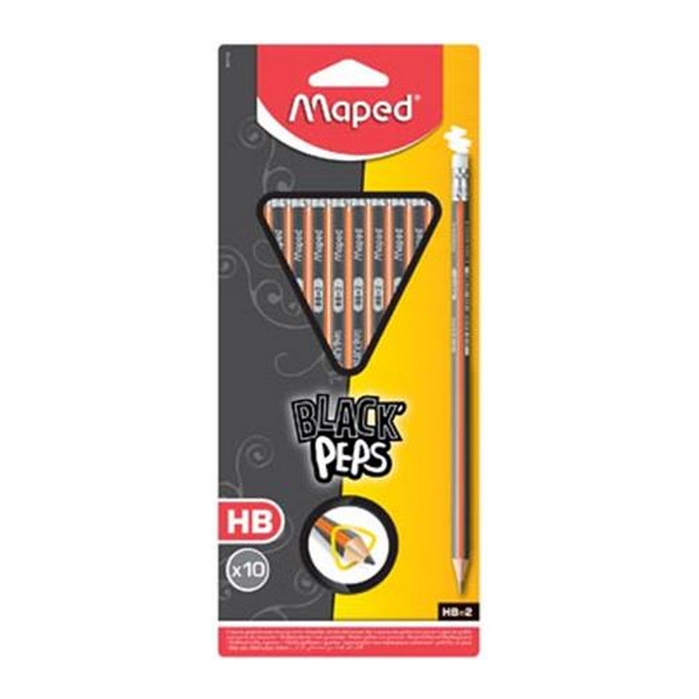 Maped | Black'Peps | Potlood HB met Gum | 10 stuks