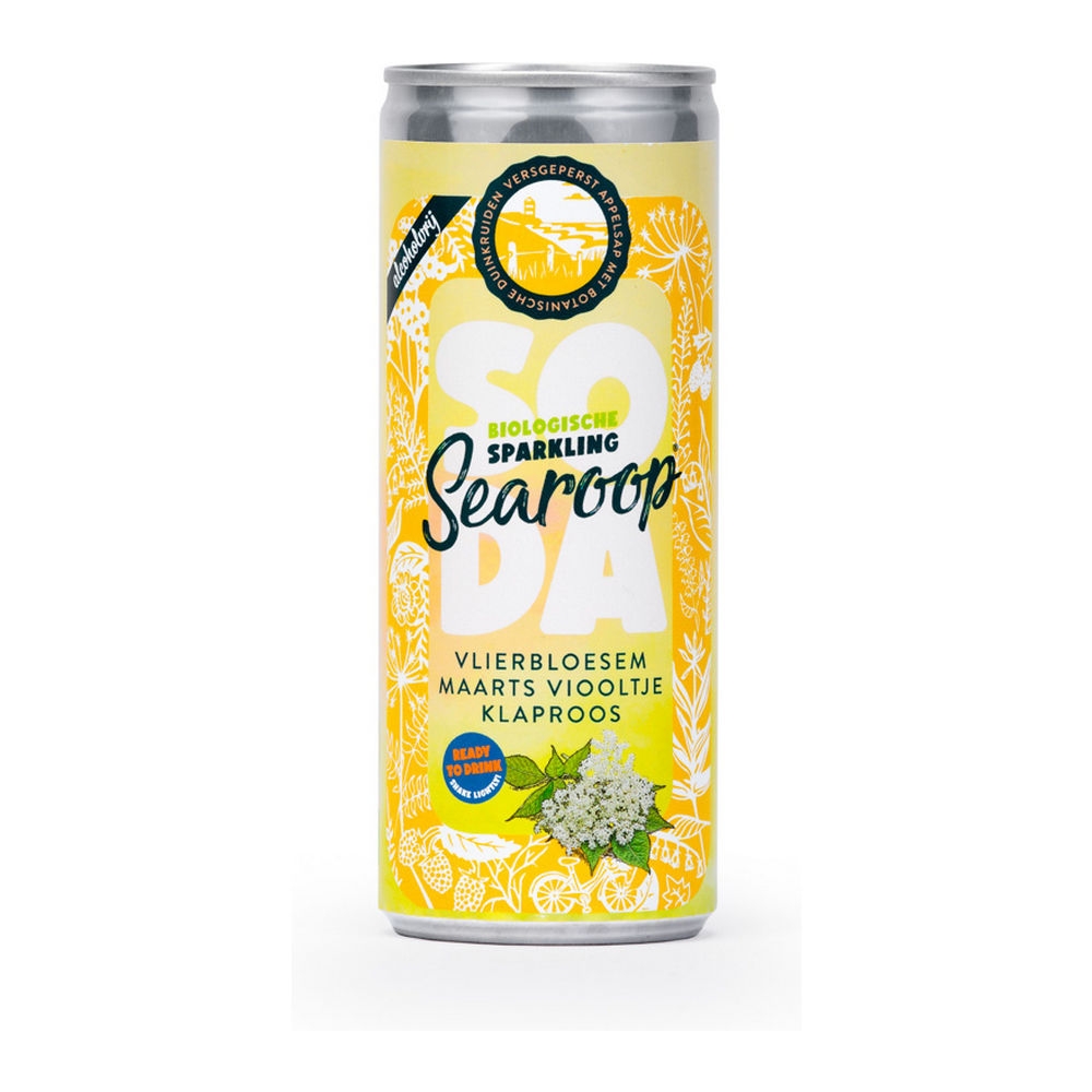 Searoop | Soda Vlierbes Viool Klaproos | Blik | 24 x 250 ml
