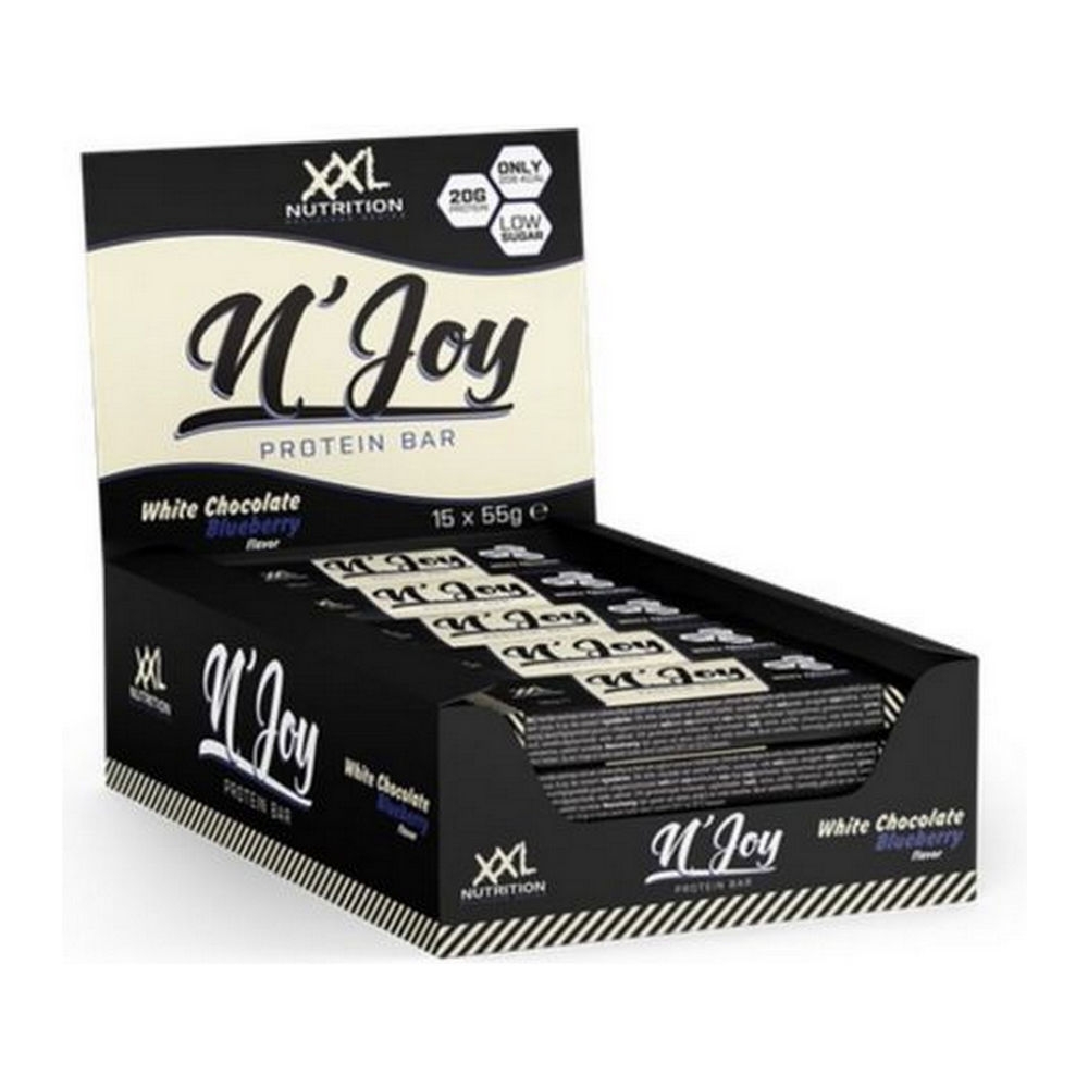 XXL Nutrition | N'Joy Protein Bar White Chocolate Blueberry | 15 x 55 gram afbeelding