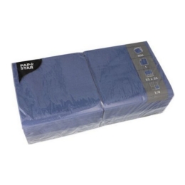 Papstar | Servet Blauw 1-laags 33x33cm 1/4 Vouw | 500 stuks