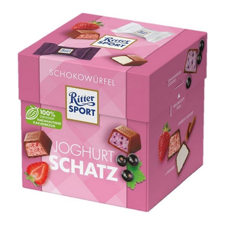 Ritter Sport | Choco-blokjes Joghurt Schatz | 176 gram