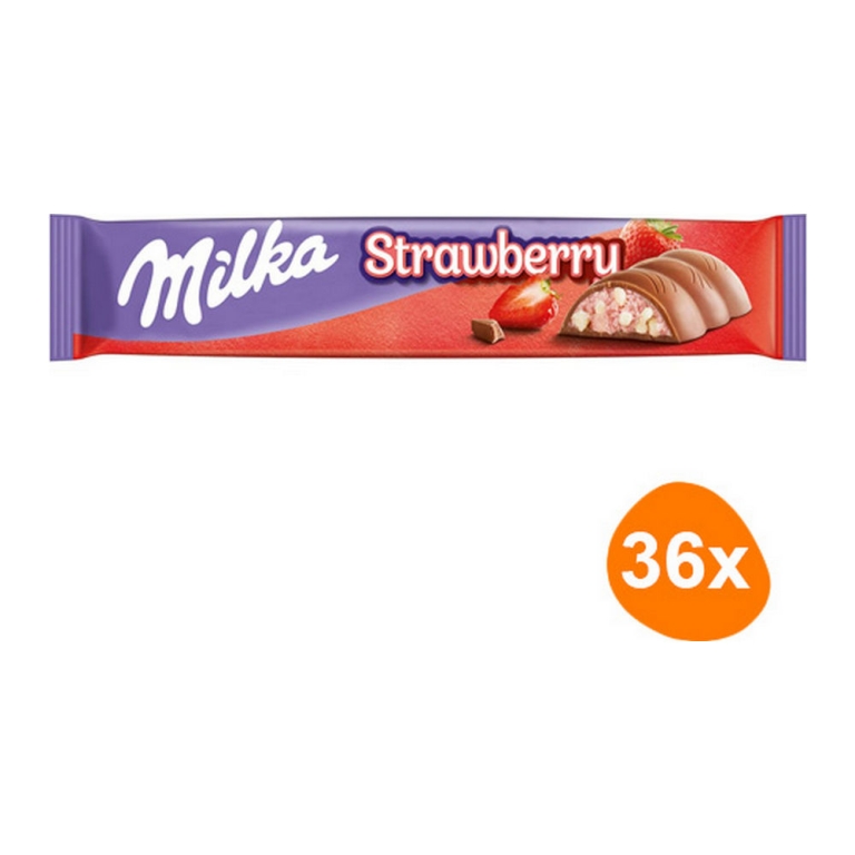 Milka | Aardbeienreep | 36 stuks