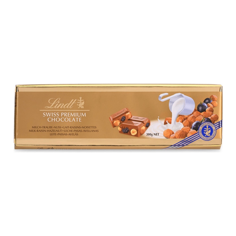 Lindt | Swiss Chocolade Melk Rozijn Hazelnoot | 300 gram