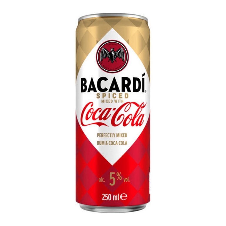 Bacardi | Coca Cola Spiced Sleek Blik | 12 x 250 ml