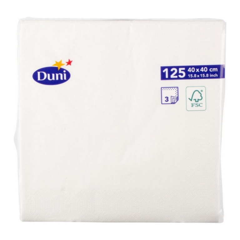 Duni | Soft Servetten Wit 40x40 | 125 stuks