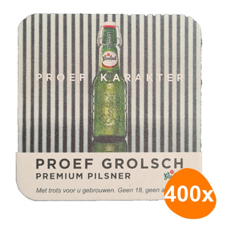 Grolsch | Biervilt Vierkant | 4 x 100 stuks