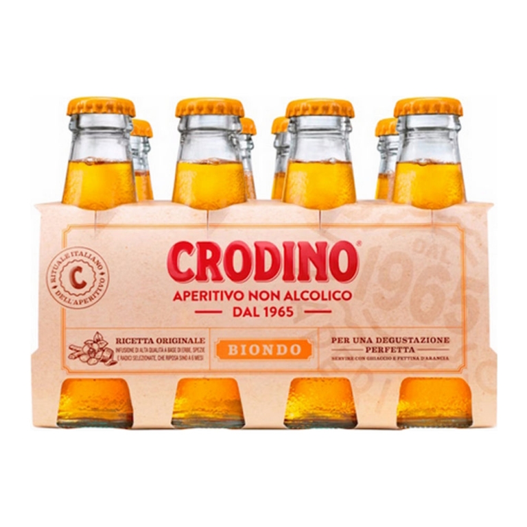 Crodino | Aperitivo Non Alcolico Biondo | 8 x 98 ml