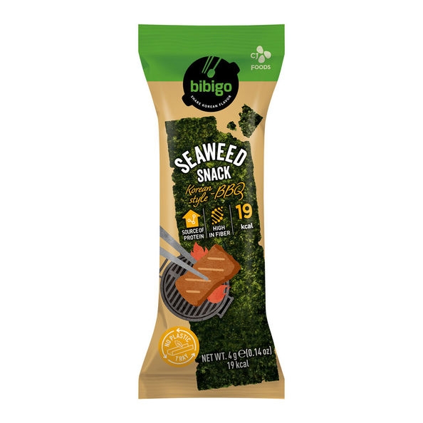 Bibigo | Seaweed Snack BBQ | 1 x 6 x 4 gram