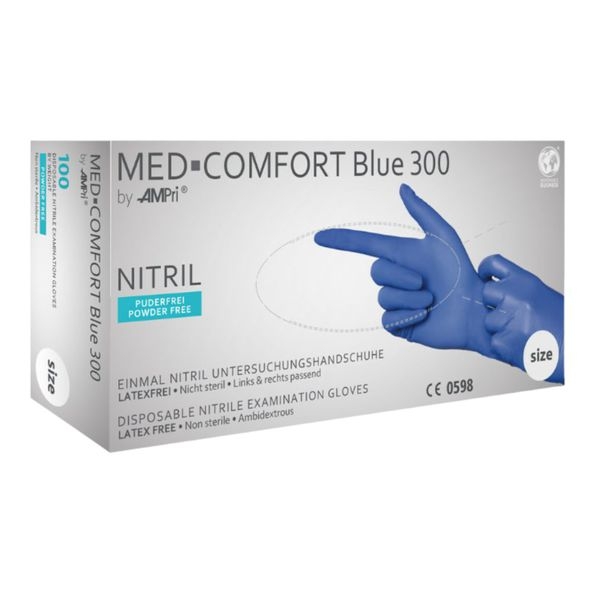 Med-comfort | Handschoen Nitril Extra Lang Manchet M | 100 stuks