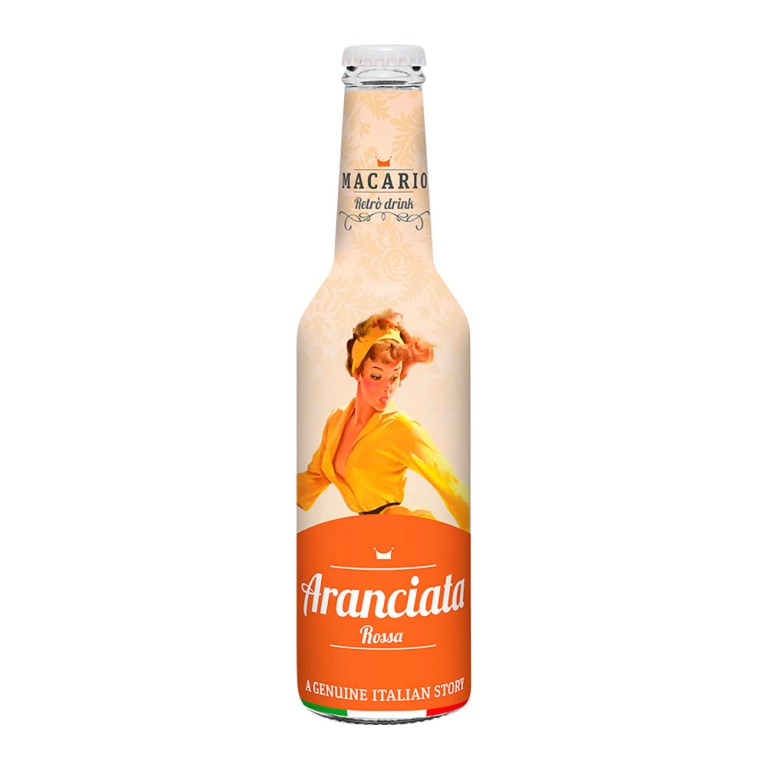 Macario Retro Drink | Aranciata Rossa Red Orange Soda | 12 x 275 ml
