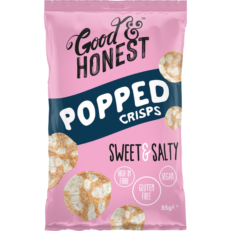 Good & Honest | Popped Crisps Sweet & Salty | 8 x 85 gram