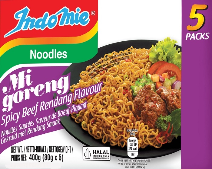 Indomie | Instand Mi Goreng Rendang Noedels 5-pack | 8 stuks