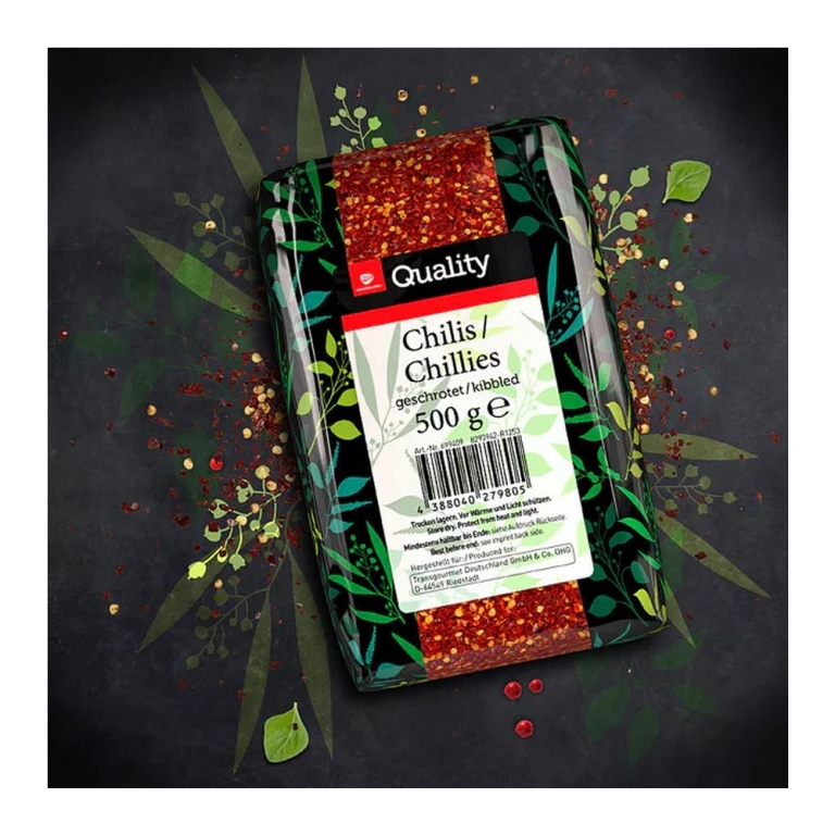 Transgourmet | Quality Chilis Geschrotet | 10 x 500 gram