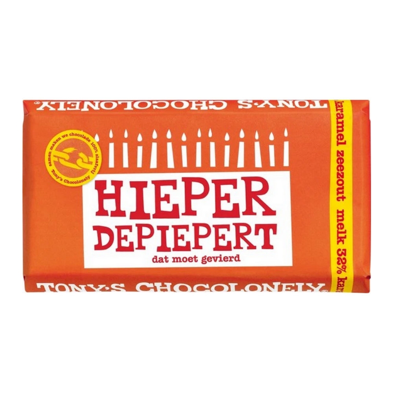 Tony's Chocolonely | Reep Melk Karamel Zeezout Crunch | 15 x 135 gram
