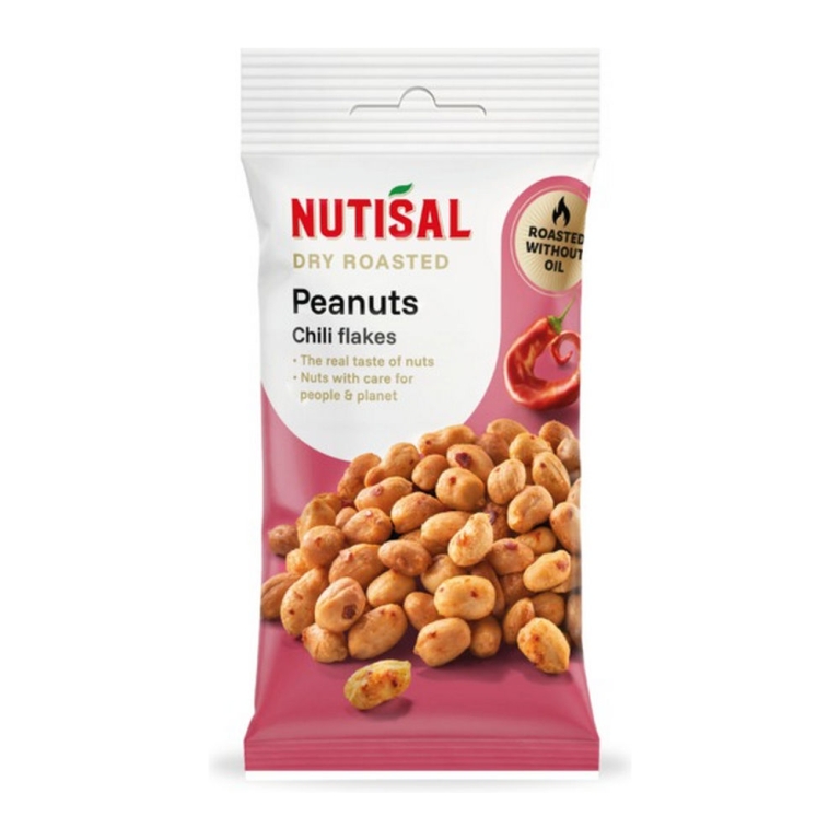 Nutisal | Dry Roasted Peanuts Chili Flakes | 14 x 60 gram