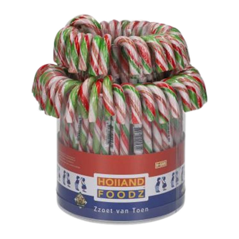 Holland Foodz | Candy Canes Groen Wit Rood | 72 x 28 gram