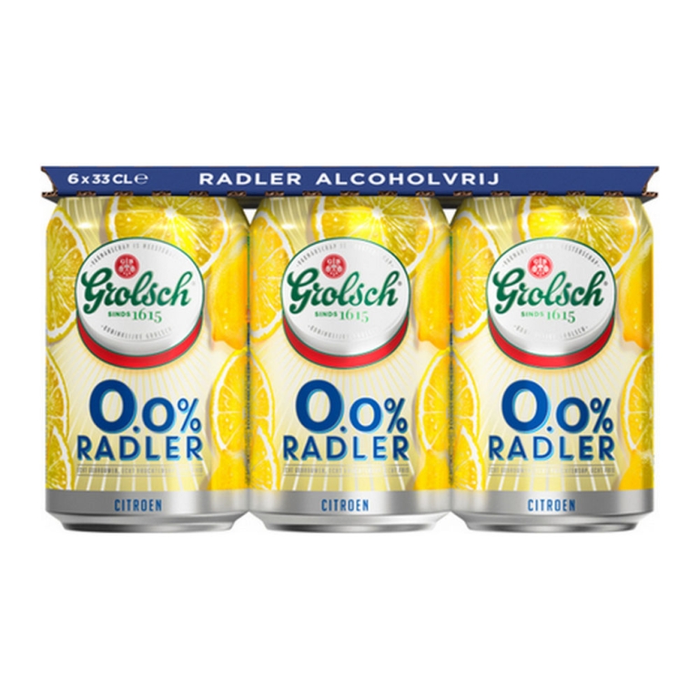 Grolsch | Radler Lemon | 0% Alcoholvrij | Blik 24 x 33 cl